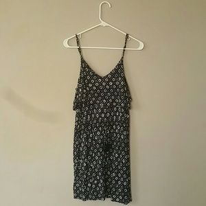 Forever 21 waist tie Navy Blue Pattern Cami Dress